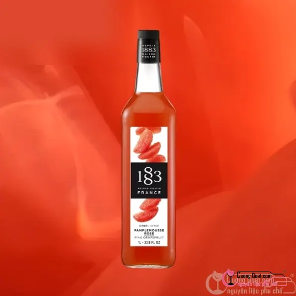 1883 Siro Bưởi Hồng 1L, Chai 1L, thùng 6