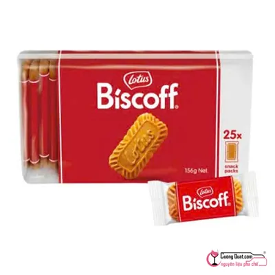 Bánh quy thuần chay caramel quế hiệu Lotus - Túi 156g (25 bánh gói lẻ), 156g