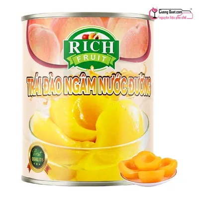 Đào Ngâm Rich 825g, Hộp 825g, thùng 12
