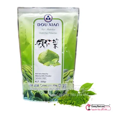 Douxian Bột Sữa Matcha 500g, Gói 500g, thùng 12