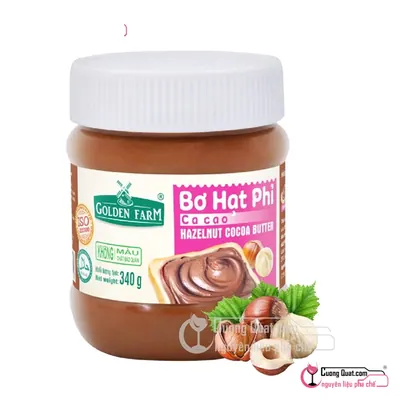 GoldenFarm Bơ Hạt Phỉ Ca Cao 340g, Hộp 340g, thùng 24