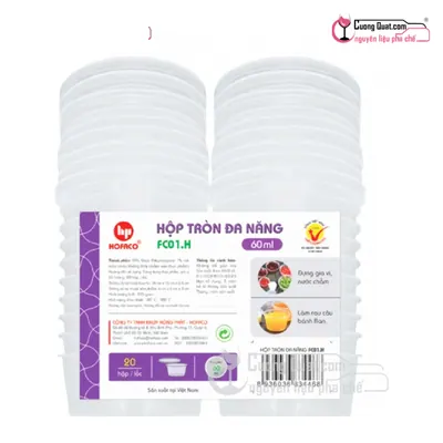 Hộp Tròn Đa Năng 60ml - Flan Hofaco, Cái 60ml
