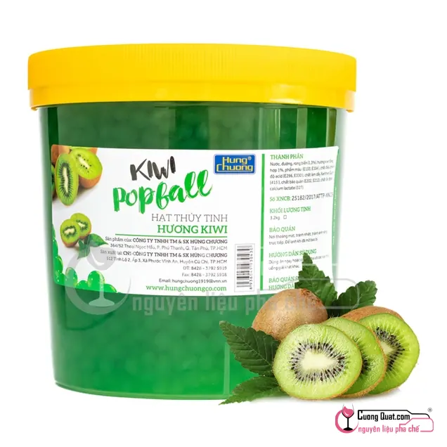 Hùng Chương Thủy Tinh 3.2kg Kiwi, Hủ 3.2kg, thùng 4