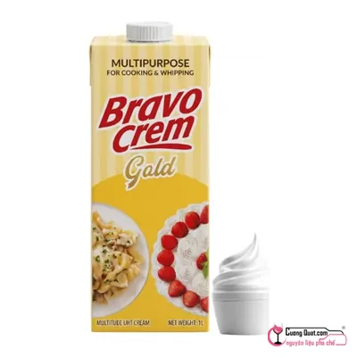Kem Trang Trí Đa Dụng Bravo Crem 1L, Hộp 1L, thùng 12