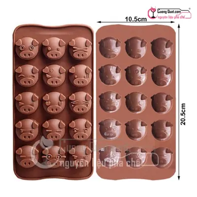 Khay Silicon Nâu Mặt Heo, Cái