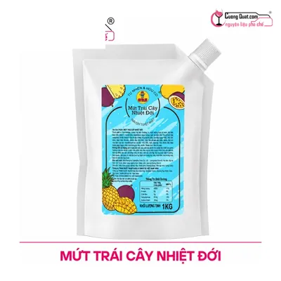 Lermao Mứt Trái Cây Nhiệt Đới 1kg, Gói 1kg, thùng 12