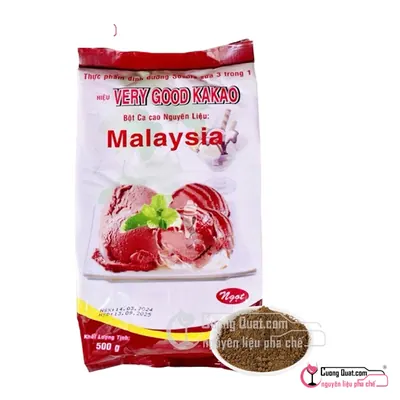Malaysia Bột Ca Cao Ngọt 500g, Gói 500g, thùng 20