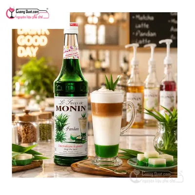 Monin Siro Lá Dứa Pandan 700ml, Chai 700ml, thùng 6