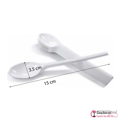 Muỗng Nhựa Gia Tường Trắng 100Cái, Gói