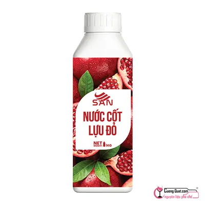 San Nước Cốt Lựu Đỏ 1kg, Chai 1kg, thùng 12