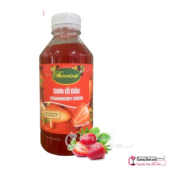 Sinh Tố Berrino Dâu 1L, Chai 1L, thùng 12
