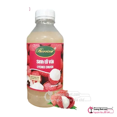 Sinh Tố Berrino Vải 1L, Chai 1L, thùng 12