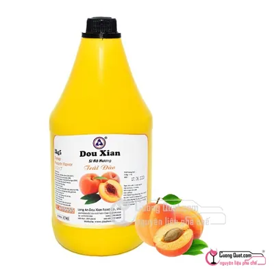Siro Đào Đỏ Douxian 2.5kg, Chai 2.5kg, thùng 6