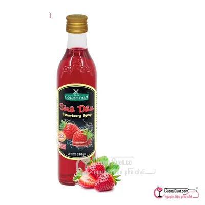 Siro GDF Dâu 520ml, Chai 520ml, thùng 12