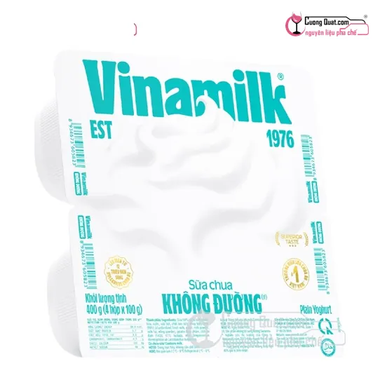 Sữa Chua Ăn KHÔNG ĐƯỜNG Vinamilk 100g, Lốc 4, thùng 12 lốc