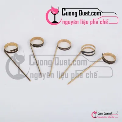 Tăm Tre Xiên Trái Cây Đuôi Tròn Đen 100 cái – 12cm, Cái