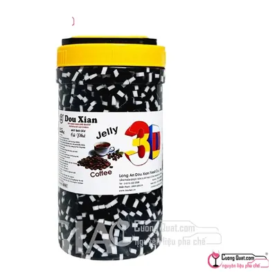 Thạch 3D Nhỏ Cà Phê Douxian 2.5kg, Hủ 2.5kg, thùng 6
