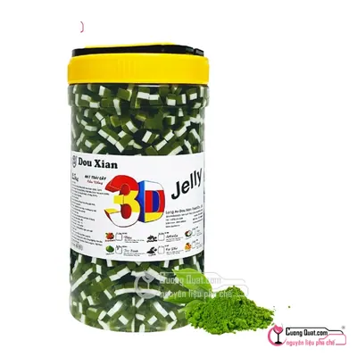 Thạch 3D Nhỏ Matcha Douxian 2.5kg, Hủ 2.5kg, thùng 6