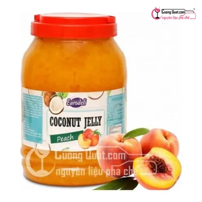 Thạch Dừa Eurodeli Đào 3.8kg, Hủ 3.8kg, thùng 4