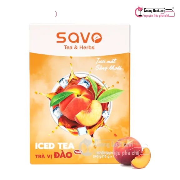Trà Hòa Tan Đào Savo 240g, Hộp 240g, thùng 24
