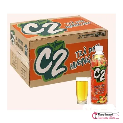 Trà xanh C2 đào - Thùng 24 chai, Thùng