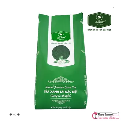 Trà Xanh Lộc Phát Lài Đặc Biệt (Lá Nhuyễn) 1kg, Gói 1kg, thùng 12