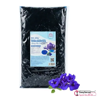 Trân Châu 3Q Bibi Hoa Đậu Biếc 2kg, Gói 2kg, thùng 6