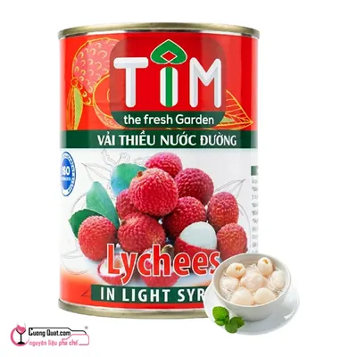 Vải Ngâm TIM 560g, Hộp 560g, thùng 12