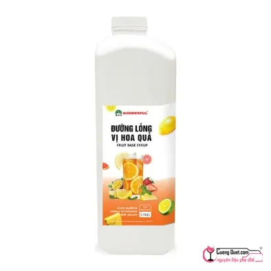 Wonderful Siro Đường Lỏng Hoa Quả 2.5kg, Chai 2.5kg, thùng 6